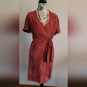 SPENSER JEREMY | Animal Print Silk Wrap Dress - Women's Size 10